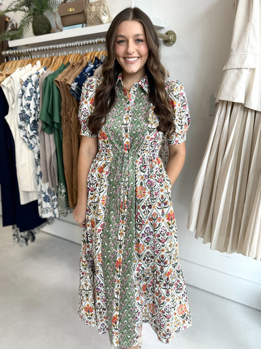 Kacey Olive Midi Dress
