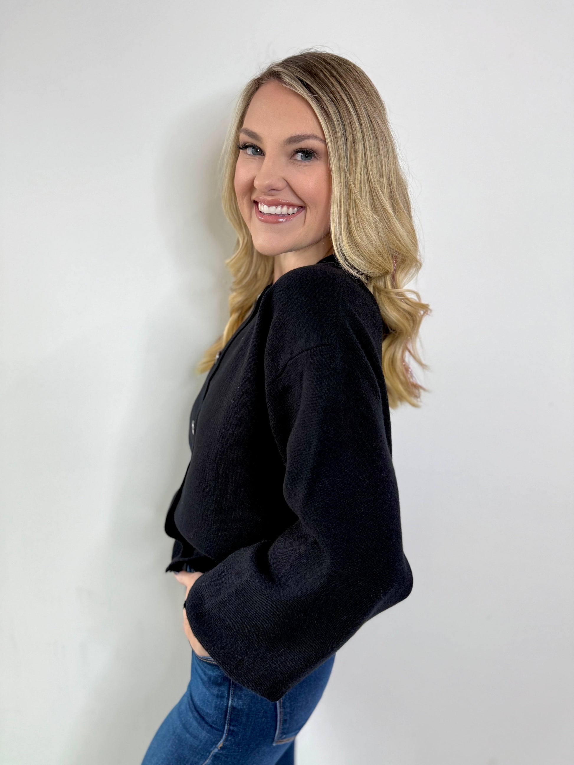 Jewel Button Cardigan - Private Gallery Boutique