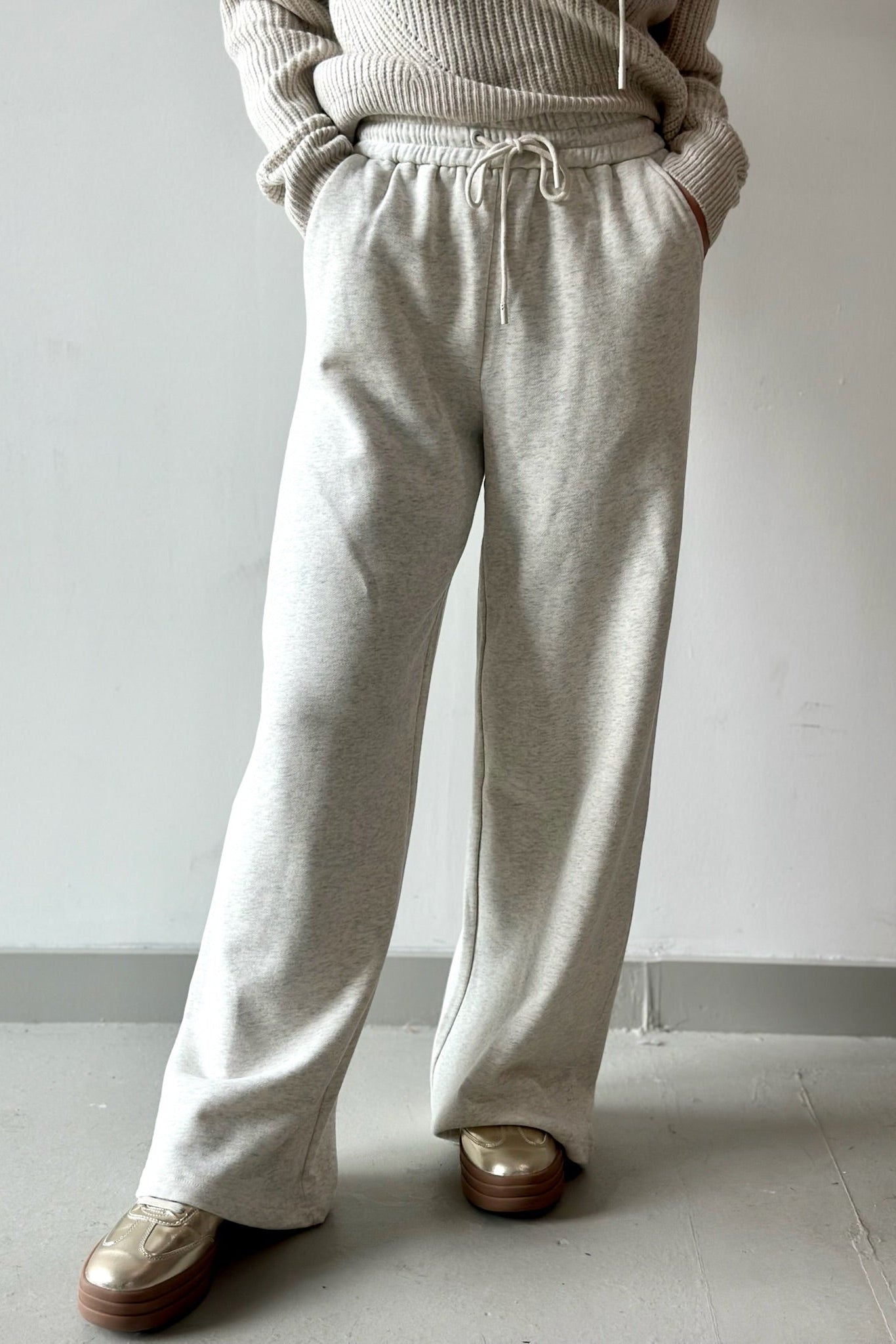 Knitted Mixed Media Hoodie & Pant Set - Private Gallery Boutique