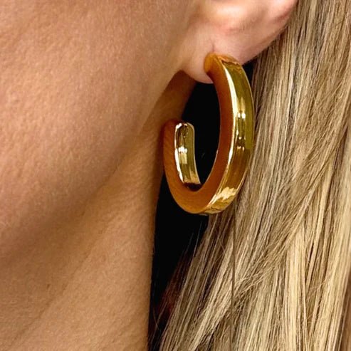 Large Gold C - Shape Hoop - Private Gallery Boutique