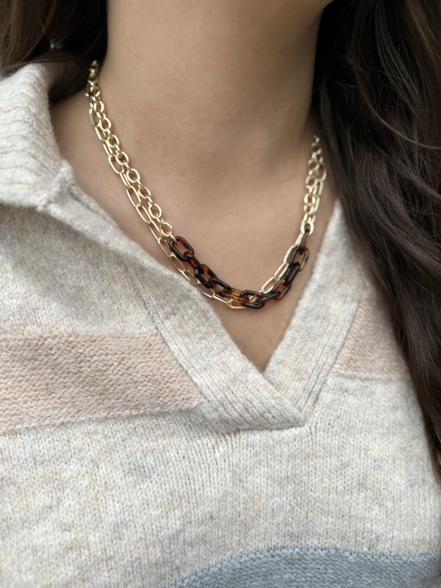 Layered Tortoise Chain Necklace - Private Gallery Boutique
