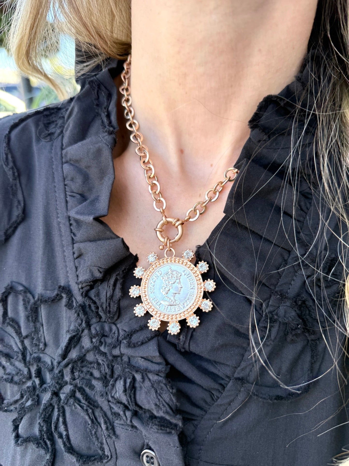 Queen Elizabeth Coin Necklace - Private Gallery Boutique