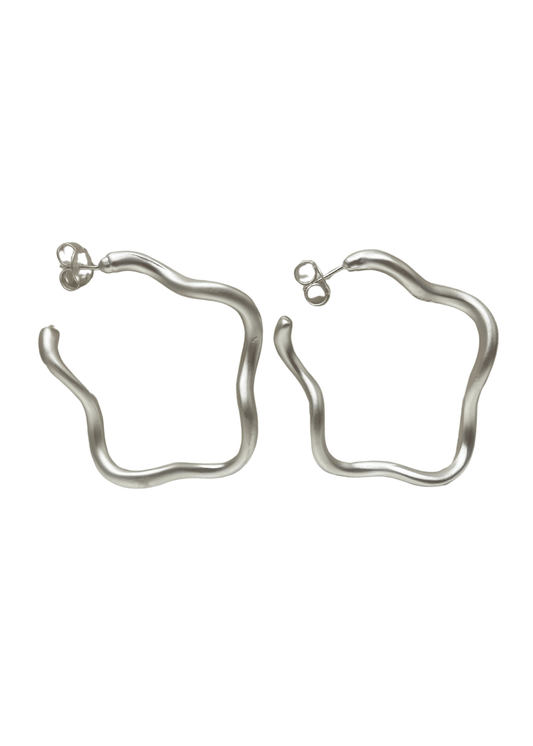 Sheila Fajl Silver Wiggle Wiggle Hoops - Private Gallery Boutique