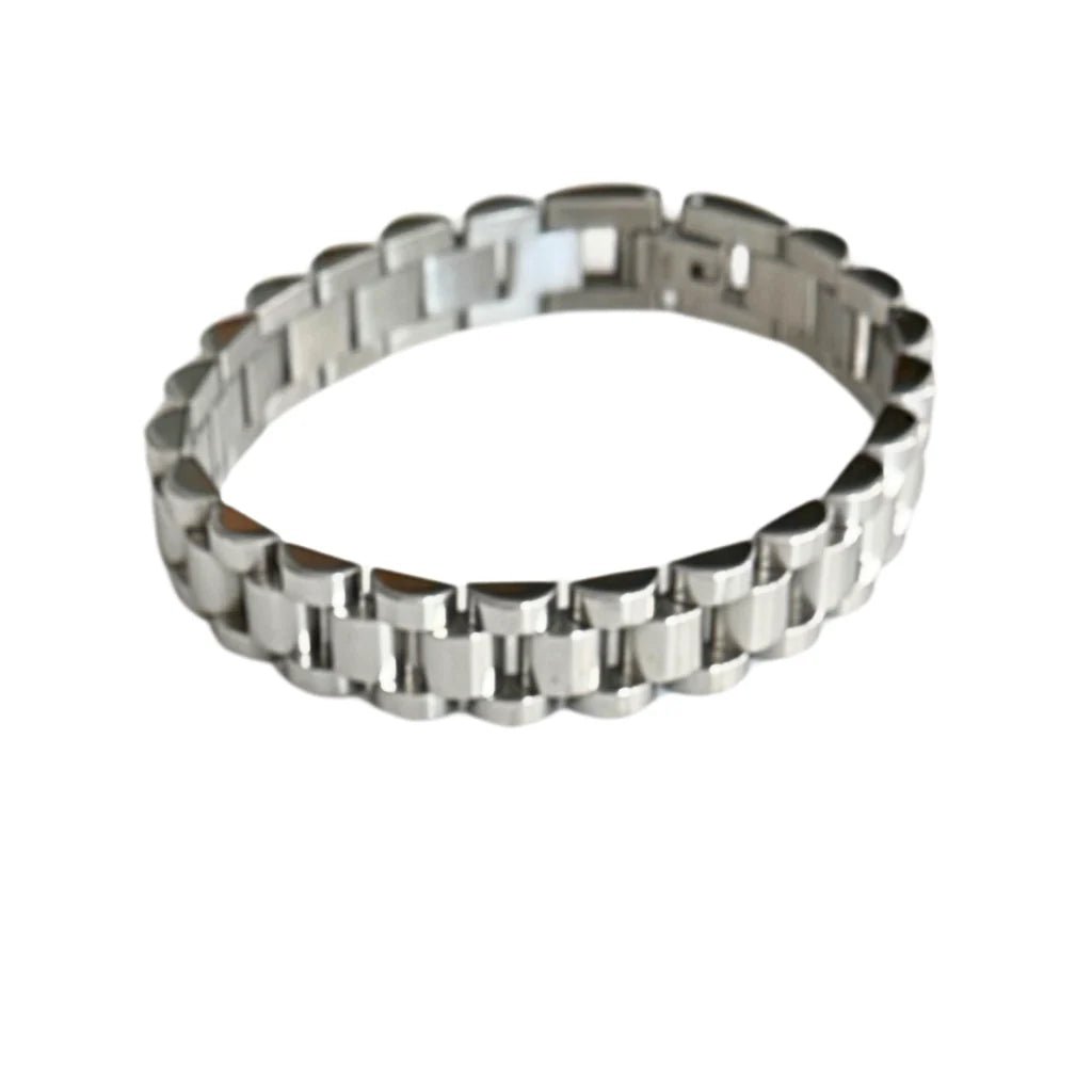 Silver 10mm Watchband Bracelet - 7" - Private Gallery Boutique