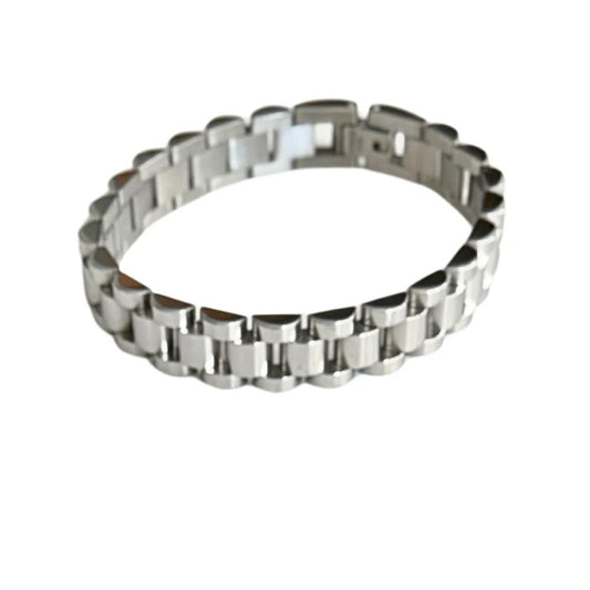 Silver 10mm Watchband Bracelet - 7" - Private Gallery Boutique