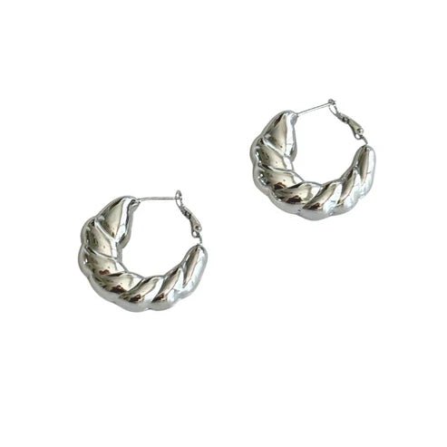 Silver Cornucopia Hoop - 1.5" - Private Gallery Boutique