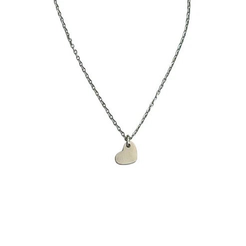 Silver Necklace with Single Heart Charm - Private Gallery Boutique