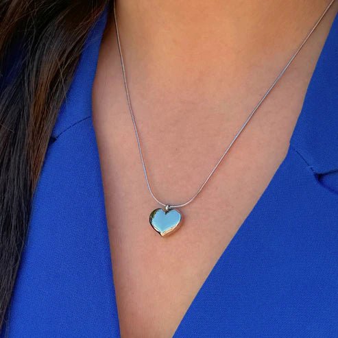 Silver Snake Chain with Small Heart Charm Necklace - Private Gallery Boutique