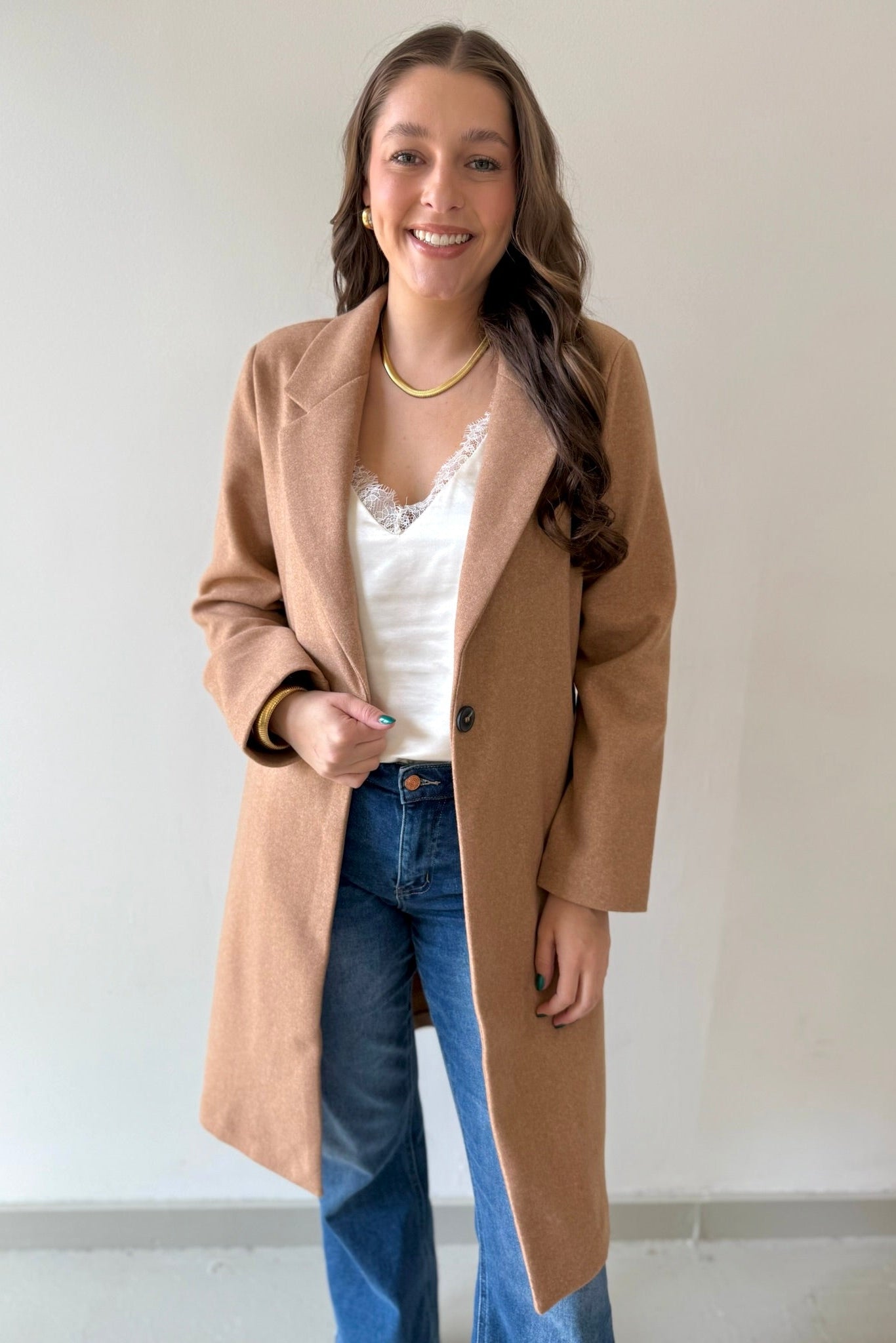 Single Breasted Long Coat - Private Gallery Boutique