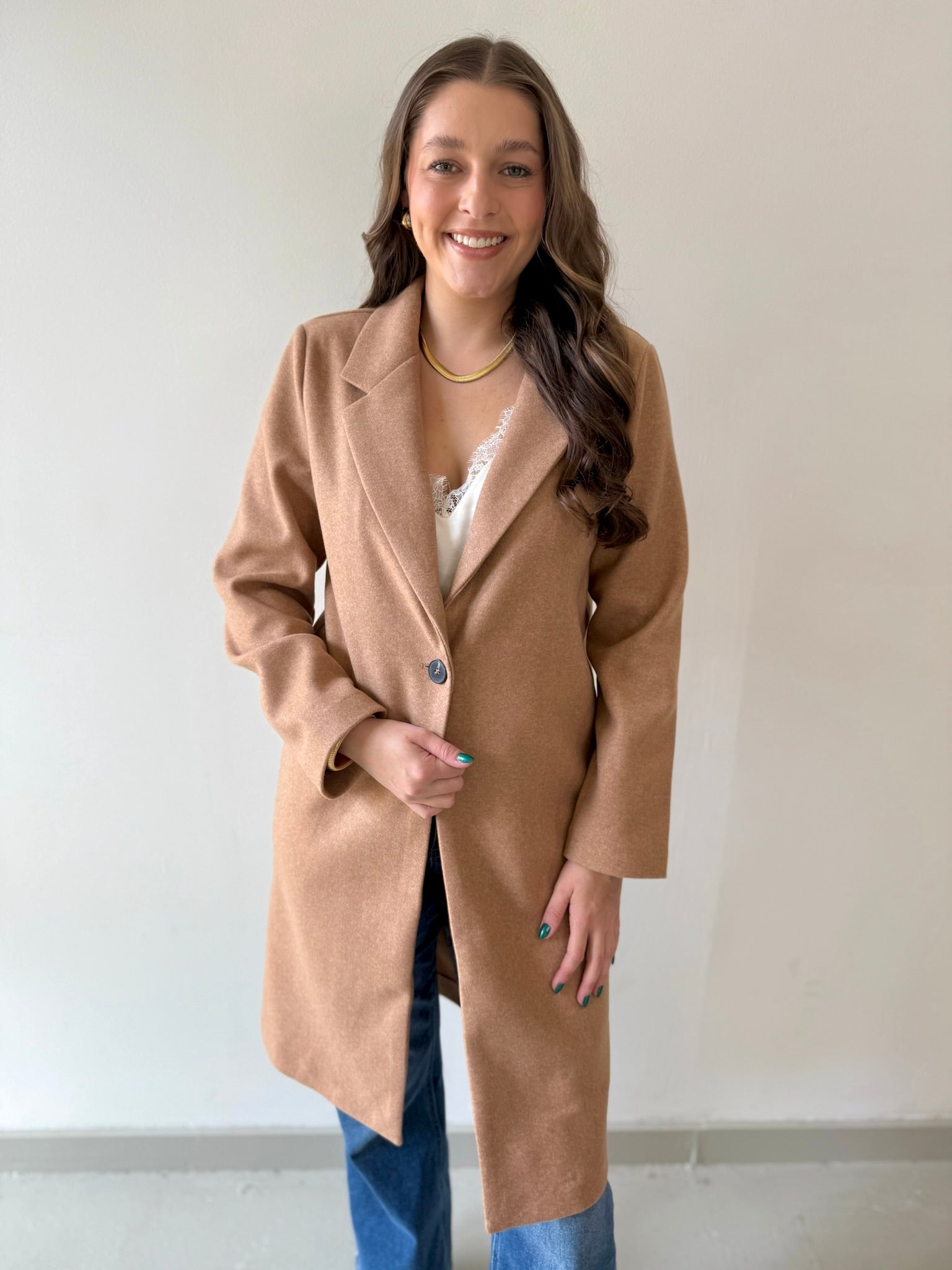 Single Breasted Long Coat - Private Gallery Boutique