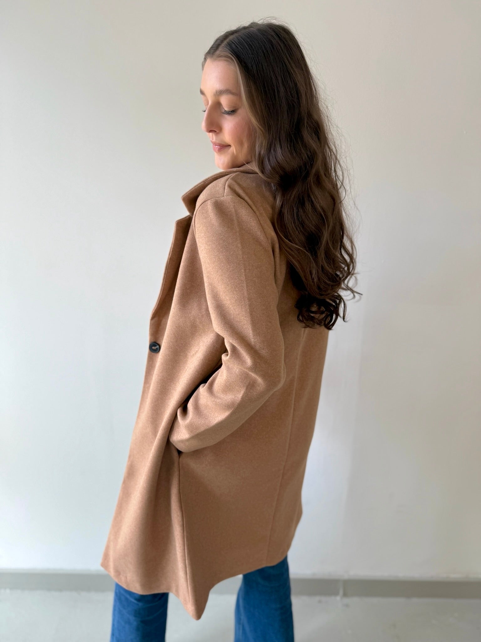 Single Breasted Long Coat - Private Gallery Boutique