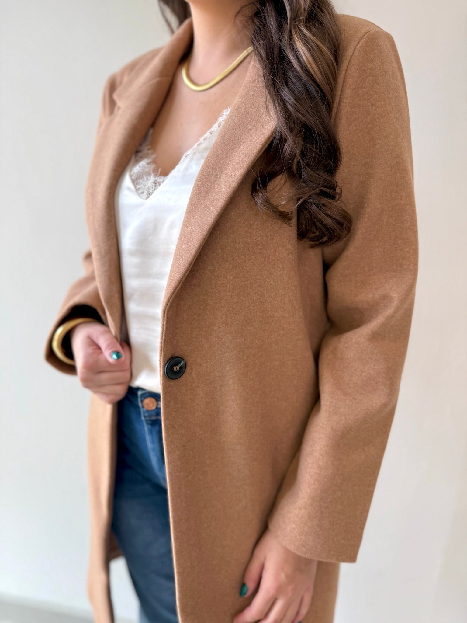 Single Breasted Long Coat - Private Gallery Boutique