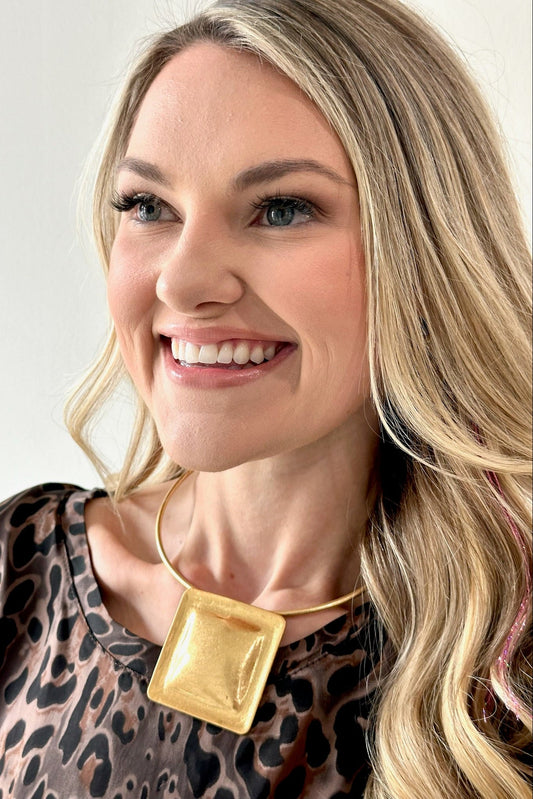 Square Geometric Necklace - Private Gallery Boutique