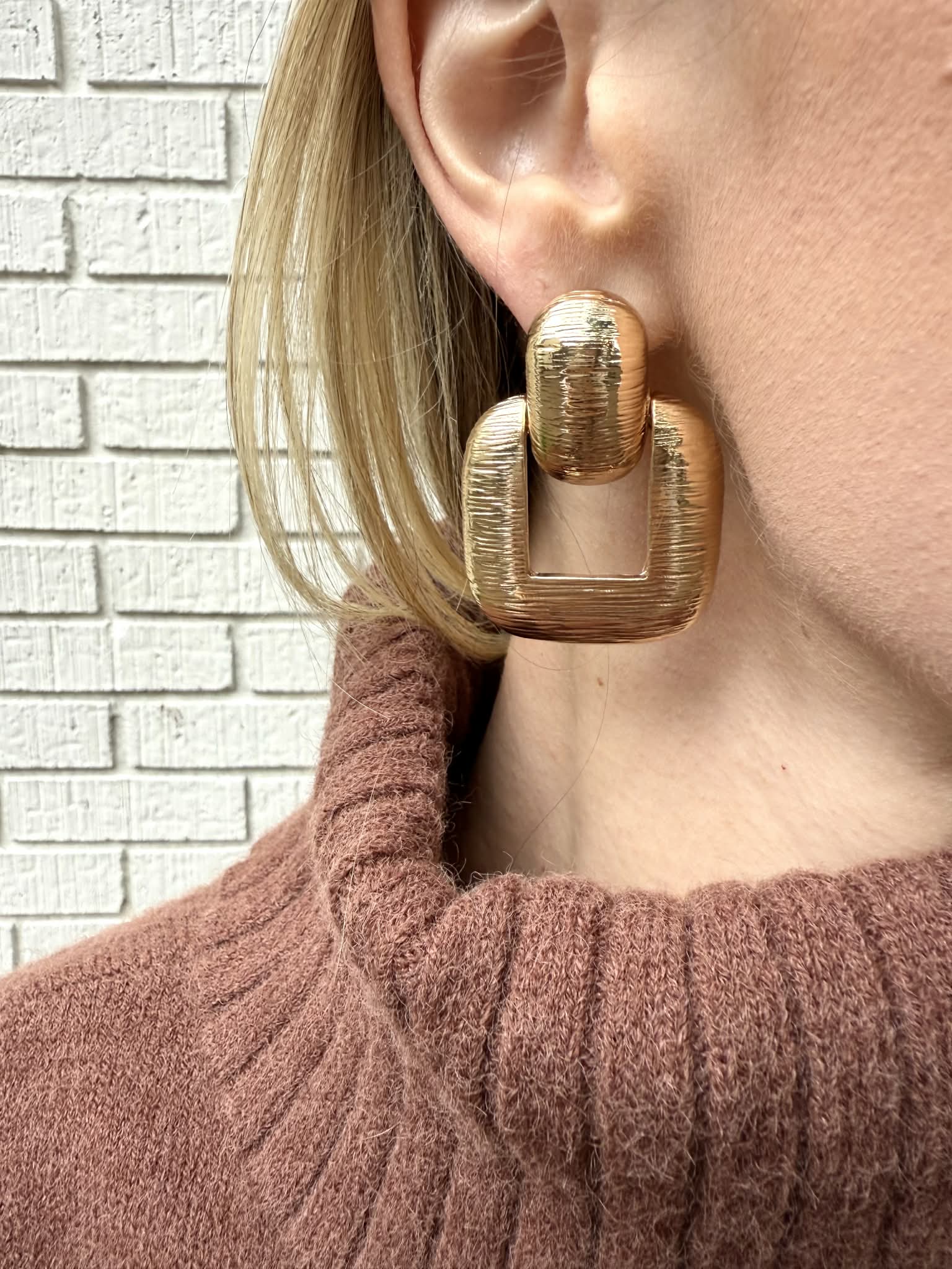 Textured Door Knocker Earrings - Private Gallery Boutique