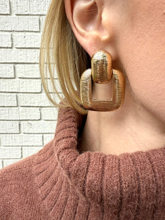 Textured Door Knocker Earrings - Private Gallery Boutique