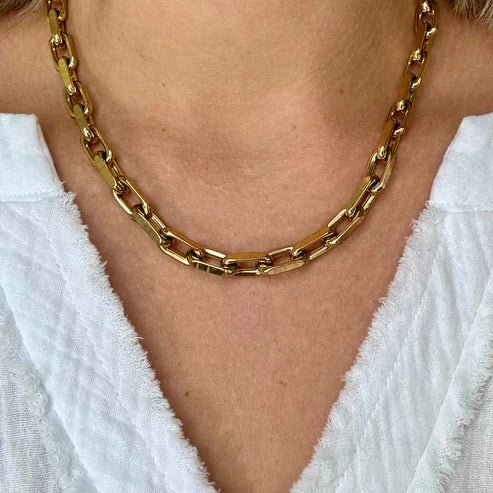 Thick Gold Link Necklace - Private Gallery Boutique