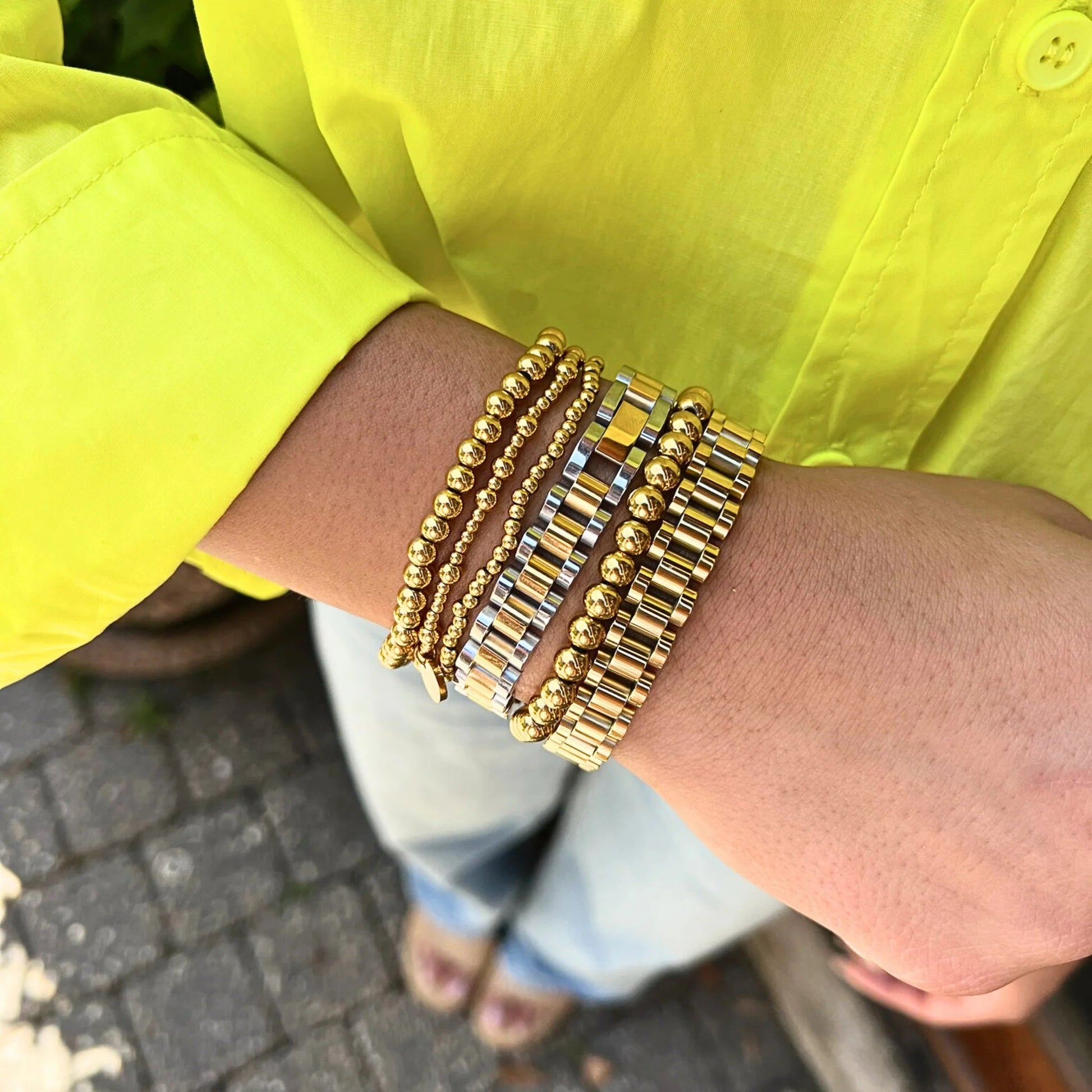 Two - Tone 10mm 7" Watch Band Bracelet - Private Gallery Boutique