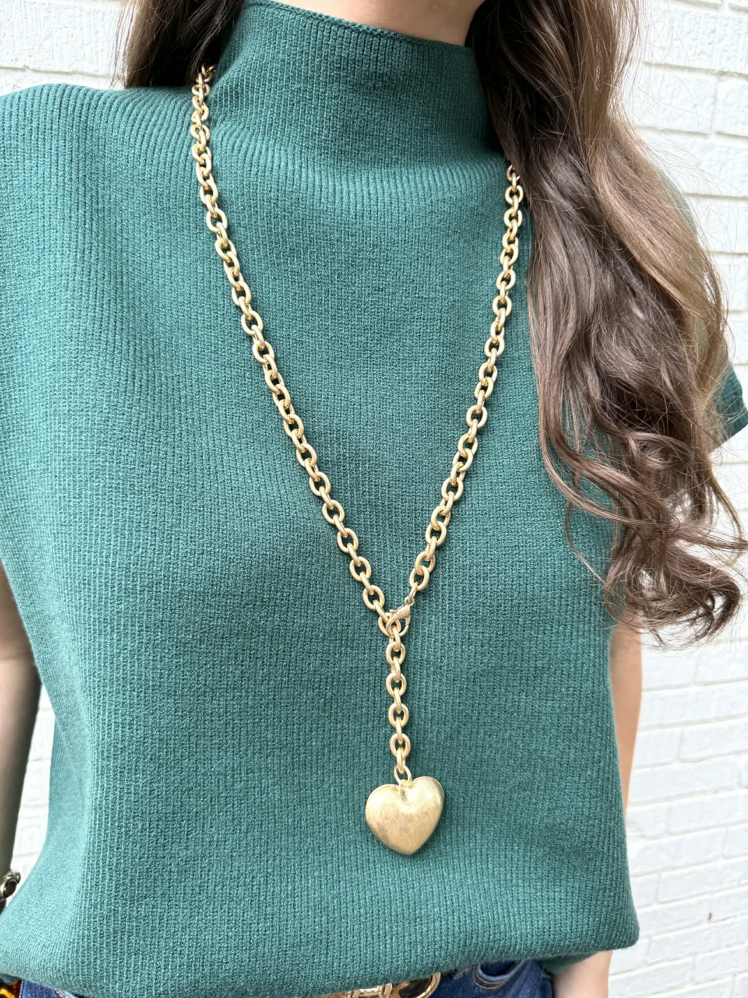 Vintage Puffy Heart Necklace - Private Gallery Boutique