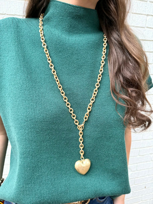Vintage Puffy Heart Necklace - Private Gallery Boutique