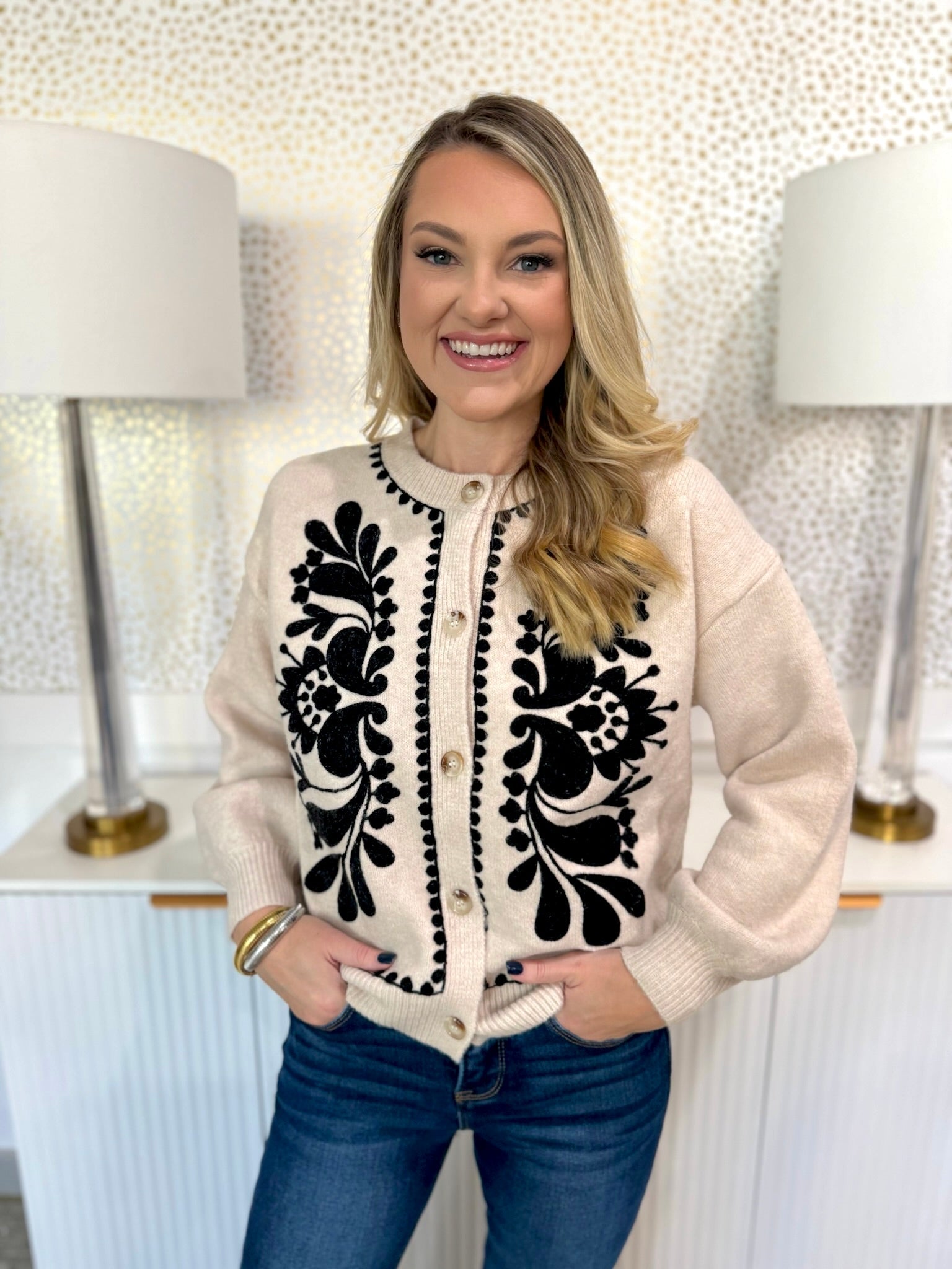 Willow Embroidered Cardigan - Private Gallery Boutique
